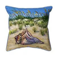 Highland Dunes Conch Found 12X12 Small Indoor/Outdoor Pillow
