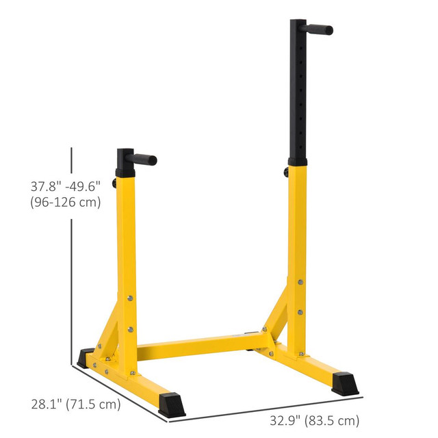 Dip Station 32.9" L x 28.1" W x 37.8"-49.6" H Yellow in Exercise Equipment - Image 3