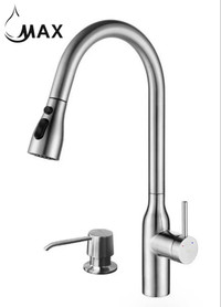 Pull-Out Kitchen Faucet 19 With Soap Dispenser In Brushed Nickel