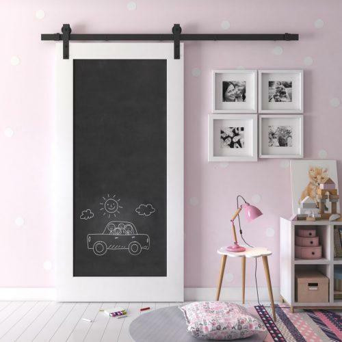 40 x 83 Chalkboard Barn Door ( White )( Hardware and Handle can be Upgraded, Can Add Soft Close ) in Windows, Doors & Trim