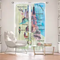 East Urban Home Lined Window Curtains 2-panel Set for Window Size by Markus Bleichner - Chicago Tourist 2