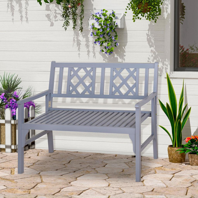 Garden Bench 47.5" x 21.75" x 35.5" Gray in Patio & Garden Furniture