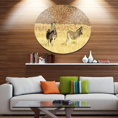 Made in Canada - Design Art 'Pair of Zebras in Namib Desert' Photographic Print on Metal in Arts & Collectibles