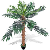Beachcrest Home Artificial Plant Coconut Palm Tree with Pot 55"