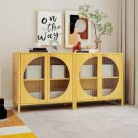 Latitude Run® Bamboo 2 Door Cabinet, Set Of 2