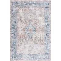 Bungalow Rose Oriental Machine Woven Cotton Ivory Area Rug