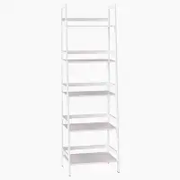 17 Stories Ladder Shelf, 5 Tier  Bookshelf, Modern Open Bookcase for Living Room, Office