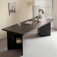Fit and Touch 94.49" Black Rectangular Solid Wood desks