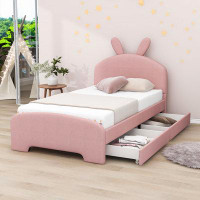Zoomie Kids Twin Upholstered Platform Bed with 2 Drawers