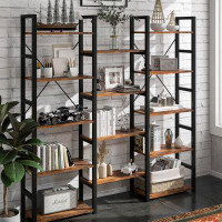17 Stories Johnclif Steel Etagere Library Bookcase