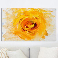 Picture Perfect International 'Yellow Flower Abstract' Painting Print on Wrapped Canvas