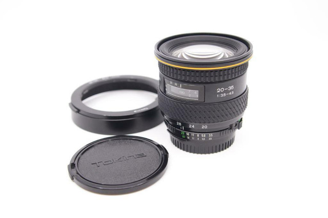 Used Tokina AF 20-35mm f/3.5-4.5 for Nikon F-Mount with Hood   (ID-1053)   BJ PHOTO in Cameras & Camcorders