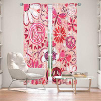 East Urban Home Lined Window Curtains 2-panel Set for Window Size by nJoy Art - Pink Peace