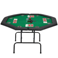 AVAWING Game Poker Table W/Stainless Steel Cup Holder Casino Leisure Table, Top Texas Hold''em Poker Table For 8 Player