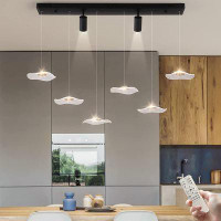 Orren Ellis Modern Pendant Light, Dimmable Led Chandelier Kitchen Island Light Fixture With Spotlights, Adjustable Heigh