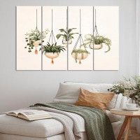 Winston Porter Hanging Decorative Botanical Boho Plants IV - Plants Wall Art Print - 4 Panels