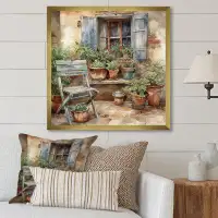 Red Barrel Studio Arm Chair Surrounded By Plants III - Cottage Landscape Print on Natural Pine Wood