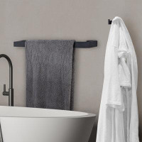 MyGift Black Stainless-Steel Bathroom Towel Accessory Set
