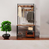 17 Stories Hall Tree 33.9'' Wide With Bench And Shoe Storage