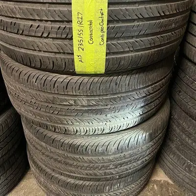 235 55 17 4 Continental ContiProContact Used A/S Tires With 85% Tread Left
