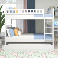 Harriet Bee Full Over Full Wood Bunk Bed With Twin Size Trundle
