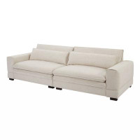 Latitude Run® Mid-Century Modern Fabric Sofa, Upholstered Sofa Couch With Two Pillows  Modern Loveseat Sofa For Living R