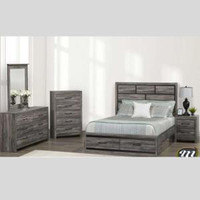 Grey Wooden Strorage Bedroom Set on Sale !!