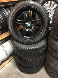 18 inch FOR BMW USED WINTER PACKAGE 245/45R18 KUMHO WINTERCRAFT ICE WI31+ AFTERMARKET RIMS 18x8J PCD 5x120 TREAD 99%