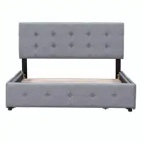 Red Barrel Studio Upholstered Platform Bed with Classic Headboard and 4 Drawers