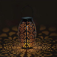 Deago 2 Pack Outdoor Solar Hanging Lantern Waterproof Decorative Lamp for Garden Patio Tabletop Decor