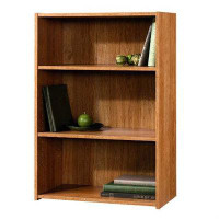 Ebern Designs Modern Oak Finish 3-Shelf Bookcase With 2 Adjustable Shelves - Made In USA