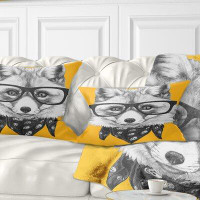 Made in Canada - East Urban Home Animal Funny Fox with Formal Glasses Lumbar Pillow