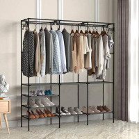 Ebern Designs Noirin Wardrobe Freestanding Closet Organizers Portable Clothing Rack Storage System Hanging Rod