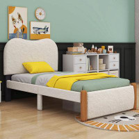 Ebern Designs Caralyn Upholstered Platform Bed With Wood Supporting Feet