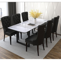 Spring Sale!! Modern, on trend Marble Look Table with Extension