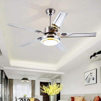 Orren Ellis 52'' Nadine 5 - Blades Ceiling Fan With Remote Control And Light Kit Included