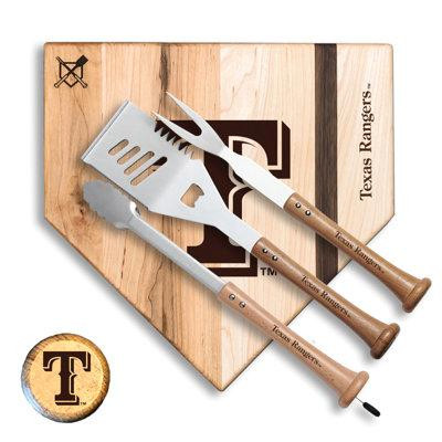 Baseball BBQ 17" Trough "Silver Slugger" Combo Set Texas Rangers in BBQs & Outdoor Cooking
