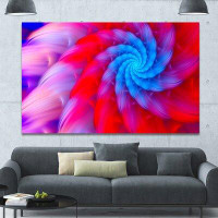 Made in Canada - Design Art 'Rotating Red Pink Fractal Flower' Graphic Art on Wrapped Canvas