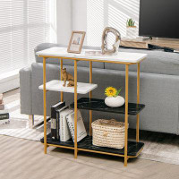 Everly Quinn Modern Steel Frame 4 Tier Console Table Accent Buffet Storage Shelf For