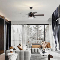 17 Stories Nahima 52'' Ceiling Fan with LED Lights