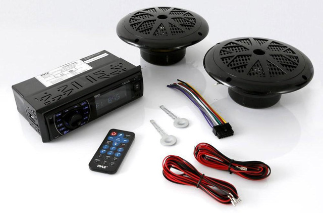 Pyle® PLMRKT46BK Bluetooth Marine Receiver Stereo and Speaker Kit in General Electronics - Image 4