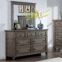 Red Barrel Studio Euripides 7 - Drawer 60" W Double Dresser with Mirror