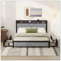 Latitude Run® Queen Bed Frame with LED Headboard