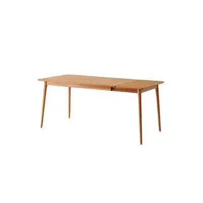 Corrigan Studio Rectangular Minimalist Solid Wood Extendable Dining Table