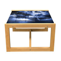 East Urban Home East Urban Home Nature Coffee Table, Majestic Sky View With Huge Rain Clouds All Over The Sea And Vibran