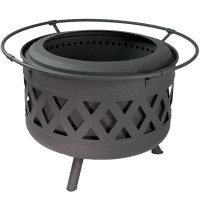 George Oliver Black Crossweave Smokeless Fire Pit - 24"