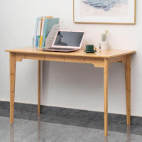 Millwood Pines 47" Bamboo Writing Desk Multipurpose Table, Modern Simple Computer Desk Dining Table For Bedroom, Living