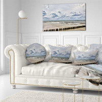 Made in Canada - East Urban Home Stormy Weather in Hiddensee Sea Seascape Pillow