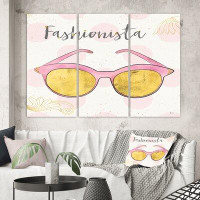 Made in Canada - East Urban Home Fashion Glam Accessories Pink - 3 Piece Wrapped Canvas Painting Print Set