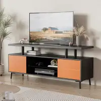 Ebern Designs Ebern Designs Leather Tv Stand For Tvs Up To 65 Inch, Modern Entertainment Center, Media Tv Consoles Table
